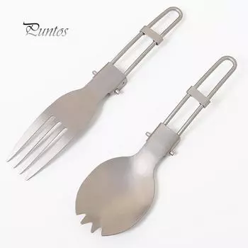 Титановая складная вилка, ложка, посуда для пикника, кемпинга и пешего туризма Spoon