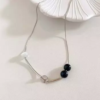 Титановая сталь для девочек, женщин, ключичная цепочка, опаловое ожерелье, модные украшения, корейский стиль, чокер серебряный