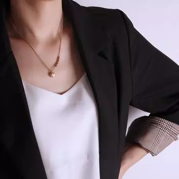 Титановая стальная сетка, красный смайлик, ожерелье для девочек, ожерелье на ключице, простой кулон, украшения на шею