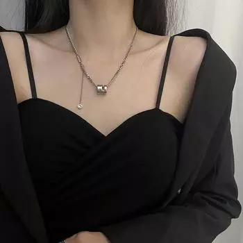 Титановая сталь не выцветает, ожерелье для девочек, цепочка на ключицу, цепочка с волнами воды, аксессуары, ювелирные изделия