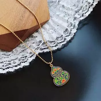 Титановая сталь не выцветает, ретро-богатое цветное ожерелье из тыквы-глазури с каплями, цепочка для свитера золотой