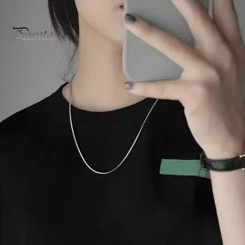 Титановая сталь, ожерелье из змеиной кости, женское и мужское ожерелье с ключицей, черные топы, модные аксессуары 50cm