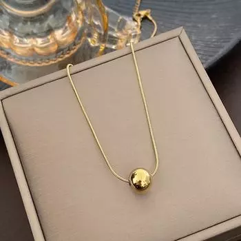 Титановая сталь простая бусина кулон ожерелье ключица цепочка личность мода дизайн аксессуары ювелирные изделия девушки подарок золотой