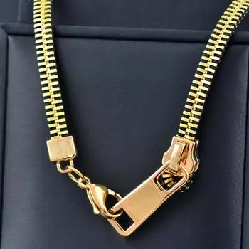 Титановое ожерелье с подвеской-молнией из титановой стали