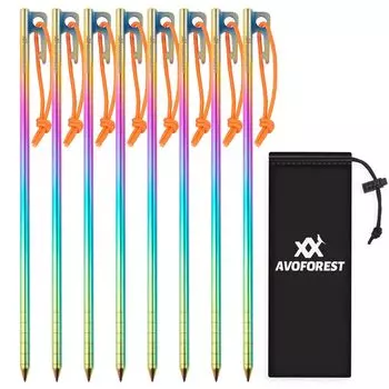 Титановые колышки AVOFOREST Burnt Color Pegs 30 см титановый сплав лазерная сварка в комплекте светоотражающий материал фиксированный трос в комплекте Ultra