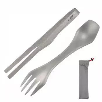 Титановые щипцы Lixada с зажимом для барбекю Spork, легкая посуда для гриля на открытом воздухе, для кемпинга, пешего туризма Tongs & Spork