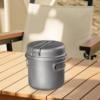 Титановый горшок для кемпинга, принадлежности для приготовления пищи на открытом воздухе, походный, портативный, универсальный, с антипригарным покрытием, практичный