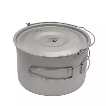 Титановый горшок объемом 1,8 л/3 л. Сверхлегкий подвесной горшок с крышкой и складной ручкой. Для кемпинга, пешего туризма. 1.8L