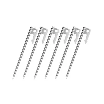 Титановый колышек MOON LENCE, интегрированная лазерная сварка, сверхлегкий, высокопрочный колышек для палатки, сумка для хранения на открытом воздухе для кемпинга, в комплекте 20 см, набор из 6 шт.