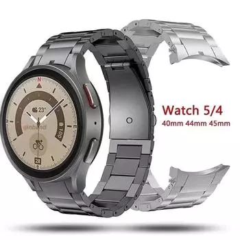 Титановый ремешок для часов без зазоров для Samsung Galaxy Watch 5/4, 40/44 мм, металлический ремешок для Galaxy Watch 5 Pro, 45 мм/4, классический, 46, 42 мм