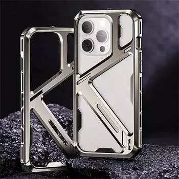Титановый сплав Механический броня Полый телефон для iPhone 14 15pro Max Metal Съемный съемный тепло. For iPhone 15 Pro Max