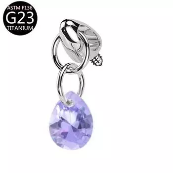 Титановый сплав Пуля Головка Подвеска Капля воды G23 Титановый пирсинг для тела Ювелирные изделия Сделай сам Вертикальные серьги-гвоздики