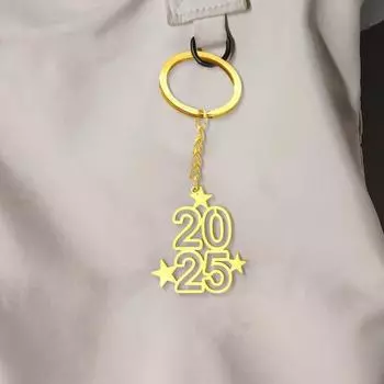 Титановый стальной брелок 2025 Номер Звезда Шарм Тонкая работа Брелок Сумка Подвеска Брелок