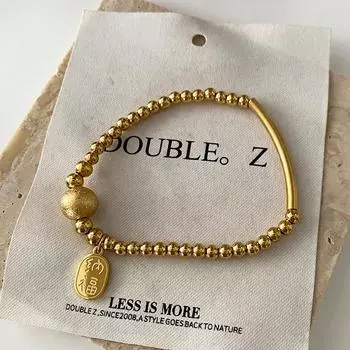 Титановый стальной круглый фирменный браслет Lucky Nafu Transshipment круглые бусины не выцветают дизайн легкие роскошные ювелирные изделия высокого класса