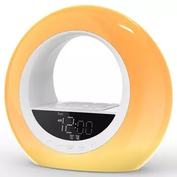 TITIROBA Будильник с подсветкой Будильник YABAE Световой будильник Световой будильник Настольные часы Световой будильник Таймер сна Повтор радио Ночной свет Подсветка