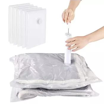 TITIROBA Clothing Compression Compression Travel Compression Vacuum Cleaner Hand Pump Space Odor Dust Mite Dust Moisture Changing Moving L5 Bag, Bag,