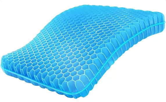 TITIROBA Гелевый чехол повышенной толщины 42 x 37 x 6 Сиденье с нулевой гравитацией, сотовая структура, никакого уважения к старым, изготовлено из моющегося термопластичного эластомера синего цвета