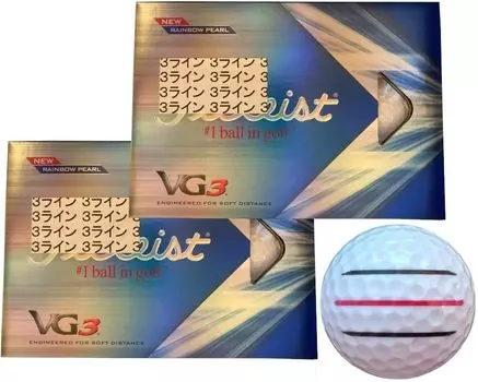Titleist 2022 VG3 Rainbow Pearl Line Дюжина [Hapiraki_Golf Line] (2 жемчужины_3 линии) белый