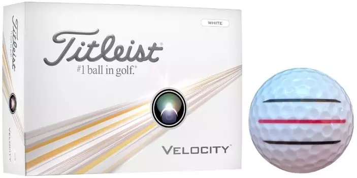 Titleist Golf Ball Velocity with Velocity Lines 1 [Hapiraki_Golf Line] (White Dozen_3 Lines)