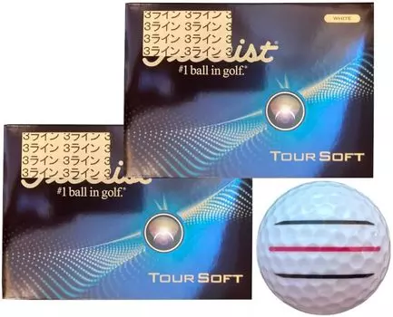 Titleist TOUR SOFT Tour Soft 24-летняя модель с линиями 2 [Hapiraki_Golf Line] (Белая дюжина_3 линии) белый