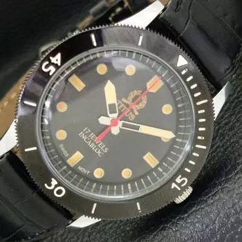 TITUS SWISS 40MM TURNABLE BEZEL MENS REFURBISHED BLACK DIAL WATCH a430783-2 R104-a430783