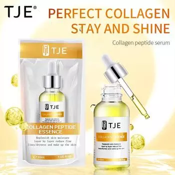 TJE Collagen Peptide Serum 30 мл Увлажняет, разглаживает морщины, отбеливает, укрепляет и придает сияние коже