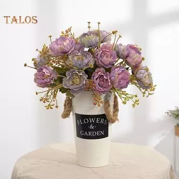 TK 1шт искусственный пион поддельный цветок свадебный букет вечерние домашний офис кафе декор фиолетовый