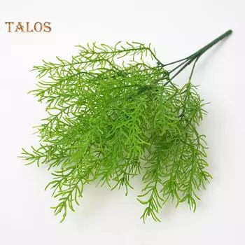 TK 5 вилок, украшение для искусственных цветов, горшечное растение, пластиковая зимняя трава Тяньмэнь, домашний декор зелёный
