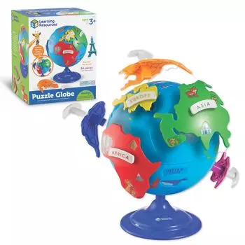 TK Create Learning Resources Puzzle Glove Развивающая игрушка для детей от 2 до 4 лет Игра-головоломка с картой мира TKZ71LR005 8 дюймов в диаметре
