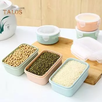 TK Fresh-Keeping Boxes Прозрачные герметичные коробки для ланча Контейнер для хранения еды Bento 280ml синий