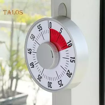 TK Магнитный ручной механический таймер для выпечки и приготовления пищи Инструмент обратного отсчета серебряный