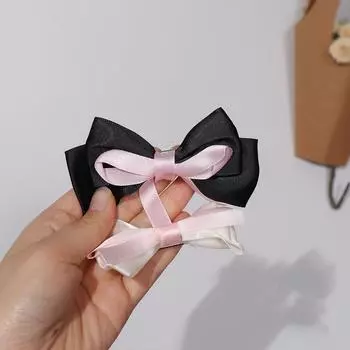 Ткань бант заколка для волос бант девушка заколка для волос крутой головной убор Лолита чёрный