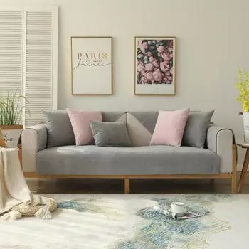 Ткань дакрон водонепроницаемая подушка для дивана устойчивая к царапинам чехол для дивана однотонный нескользящий универсальный защитный чехол для дивана на все времена года 70x50cm 1pcs