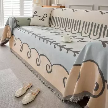 Ткань для чехла на диван, универсальное скандинавское современное простое полотенце для дивана, подушка для дивана, универсальное одеяло с полным покрытием на четыре сезона 180*130