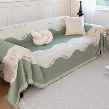 Ткань для чехлов на диван Four Seasons Универсальный чехол для дивана с полным покрытием Пыленепроницаемый чехол для дивана Нескользящая сетка Красный чехол для дивана Полотенце для дивана «Все включено» 180*130cm серый