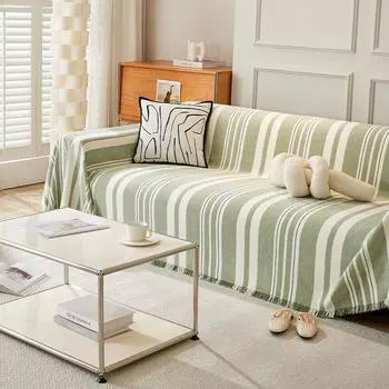 Ткань для чехлов на диван кремового цвета, Всесезонная универсальная подушка для дивана, Универсальная ткань для покрытия подлокотников с полным покрытием, Нескользящая ткань для авиационного одеяла 180*90