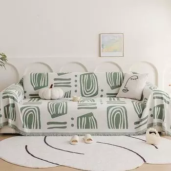 Ткань для дивана Geometry Bohemia, универсальная, современная, чехол для дивана, двухсторонняя, устойчивая к царапинам от кошек, накидка на диван-кровать, одеяла 180x130