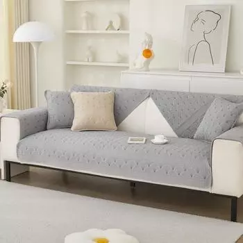Ткань для диванной подушки из чистого хлопка, всесезонный универсальный нескользящий кожаный чехол для дивана, современное простое полотенце для дивана 70*70cm