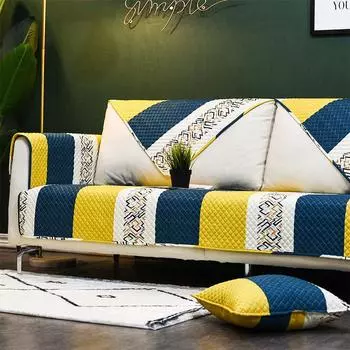 Ткань для диванных подушек на все сезоны, универсальная противоскользящая гостиная, простой современный комбинированный чехол для дивана с подушками, полотенце на спинке 70*70