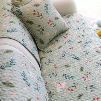 Ткань для диванных подушек Rain Flower New New с мелким цветочным рисунком, из чистого хлопка, противоскользящий чехол на сиденье дивана, всесезонный, нейтральный Chunzhi Luye 70 * 70cm