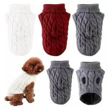 Ткань для домашних животных, мягкая трикотажная для маленьких и средних собак, зимняя одежда, теплая одежда для собак, рождественская одежда C I7F5 Red-M