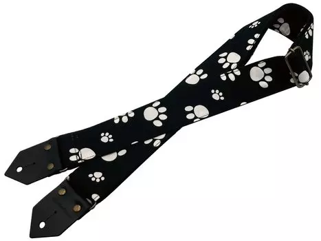 Ткань для гитарного ремня Spice Note с принтом, серия Foot Prints, черная ES-PP50FP/BLK чёрный