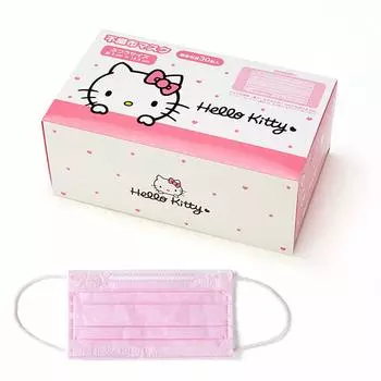 Ткань для масок для взрослых 30 шт. в коробке Hello Kitty Hello Kitty плиссированный тип индивидуально упакованный персонаж 161713 [Sanrio] нетканый розовый