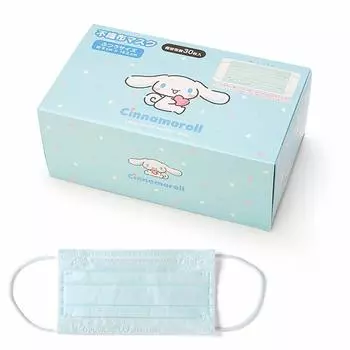 Ткань для масок для взрослых 30 штук в коробке Cinnamoroll Cinnamoroll плиссированный тип индивидуально упакованный персонаж 161721 [Sanrio] нетканый синий