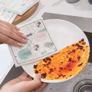 Ткань для мытья посуды квадратное впитывающее древесно-целлюлозное хлопковое быстросохнущее чистящее полотенце кухонные предметы первой необходимости S C