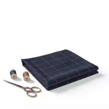 Ткань для пальто темно-синего цвета для вечеринок - высококачественная смесь 70% вискозы и 30% полиэстера 1 Meter темно-синий