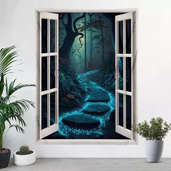 Ткань для подвешивания на окна Пейзаж Цифровая печать Гобелен Украшение спальни Ткань Фотофон Ткань Стена спальни Ткань Vertical 73x95cm