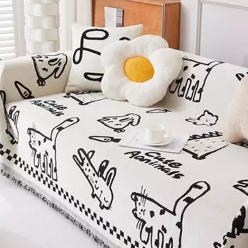 Ткань для полотенец для дивана из синели с обеих сторон, «все включено», «все в одном», всесезонный универсальный простой чехол для диванной подушки, противоскользящий чехол 180*130