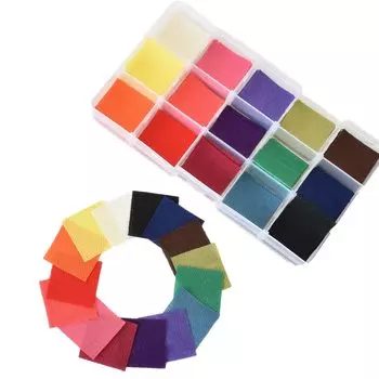 Ткань для рукоделия MYmama Tsumami Hitkoshi Chirimen по 10 штук каждого цвета x 15 цветов, набор из 150 штук, креповая ткань для рукоделия, цветная, предварительно нарезанная (Тусклый набор)