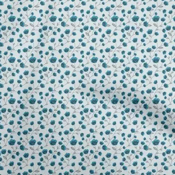 Ткань для рукоделия oneOone Cotton Flex Blue2 с цветочным принтом для шитья с принтом в ярдах 40 дюймов 42 Inch Wide - Viscose Chiffon синий